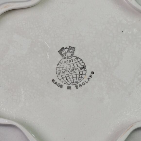 James Kent Old Foley Harmony Rose Scalloped Porcelain Plate Gold Trim Vintage - Picture 12 of 12